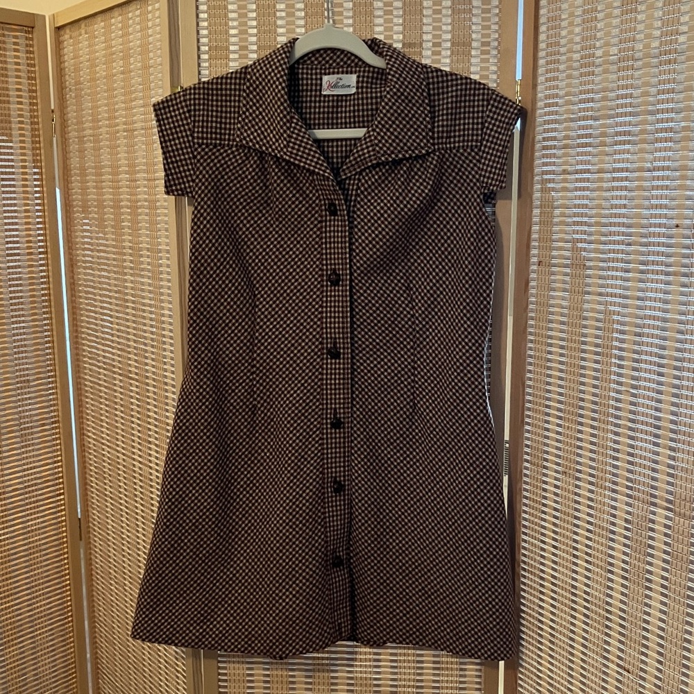 Vintage brown plaid dress